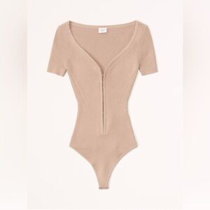 Abercrombie Hook-and-Eye Short-Sleeve Sweater Bodysuit